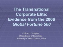 The Transnational Corporate Elite: Evidence from the 2006 Global Fortune 500