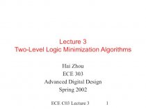 Two-Level Logic Minimization Algorithms. Lecture 3