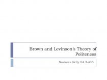 Brown and Levinson’s Theory of Politeness