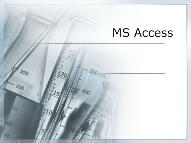 MS Access. Основные элементы главного окна Access