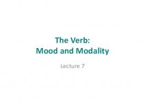 The Verb: Mood and Modality