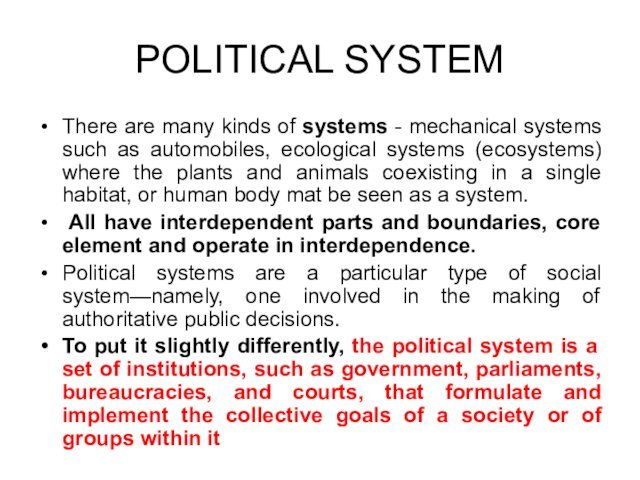 Political system. Lecture 3