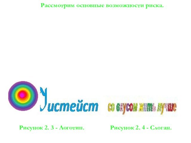 Рассмотрим основные возможности риска.Рисунок 2. 4 - Слоган.Рисунок 2. 3 - Логотип.