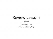 Review lessons