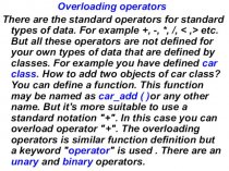 Lecture 8. Overloading operators c#