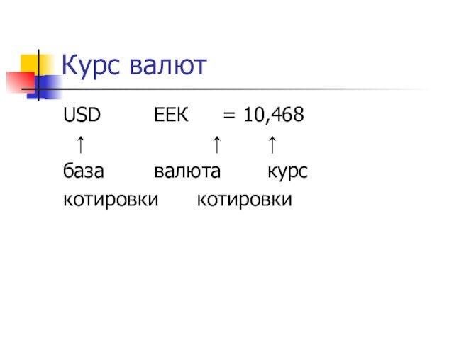 Курс валютUSD 			ЕЕК 		= 10,468 ↑