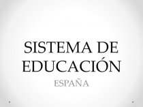 Sistema de educación. España