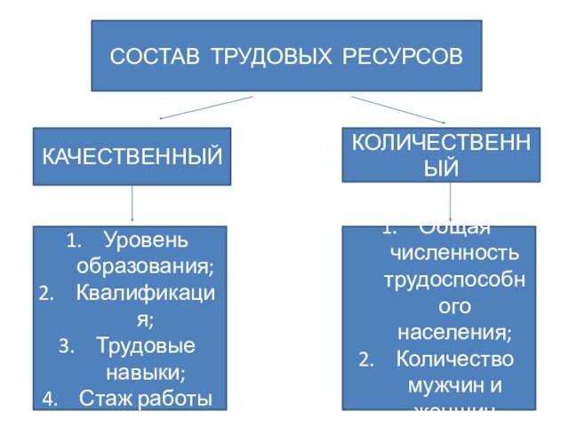 Состав трудовых ресурсов