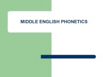 Middle english phonetics