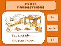 Place prepositions in, under, on