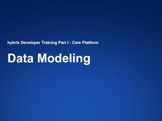 Module 1. Lecture 03 - Data Modeling