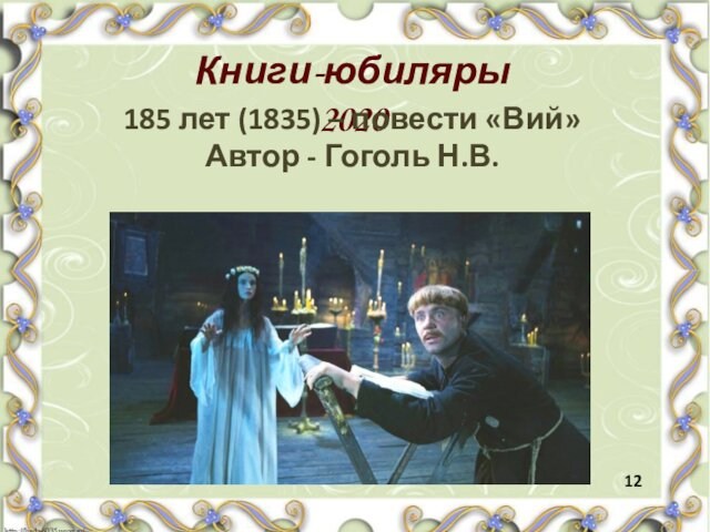 Книги-юбиляры 2020 185 лет (1835) – повести «Вий» Автор - Гоголь Н.В. 12