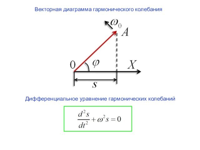 Векторная диаграмма гармонического колебанияДифференциальное уравнение гармонических колебаний