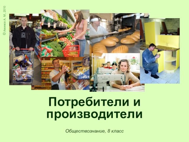 Потребители и производителиОбществознание, 8 класс© Аминов А. М., 2010
