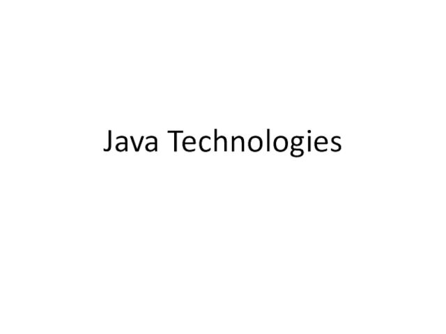 Java Technologies. Organization