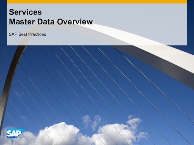 Services Master Data Overview SAP Best Practices