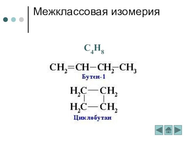 Межклассовая изомерияC4H8