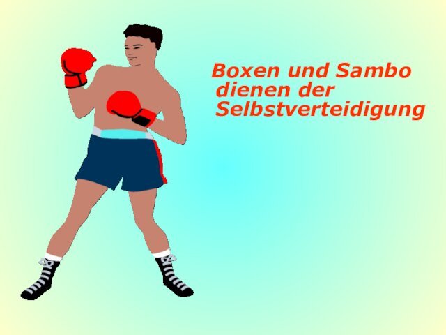 Boxen und Sambo dienen der Selbstverteidigung
