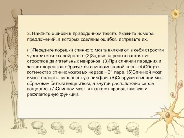 3. Найдите ошибки в приведённом тексте. Укажите номера предложений, в которых сделаны ошибки, исправьте их.