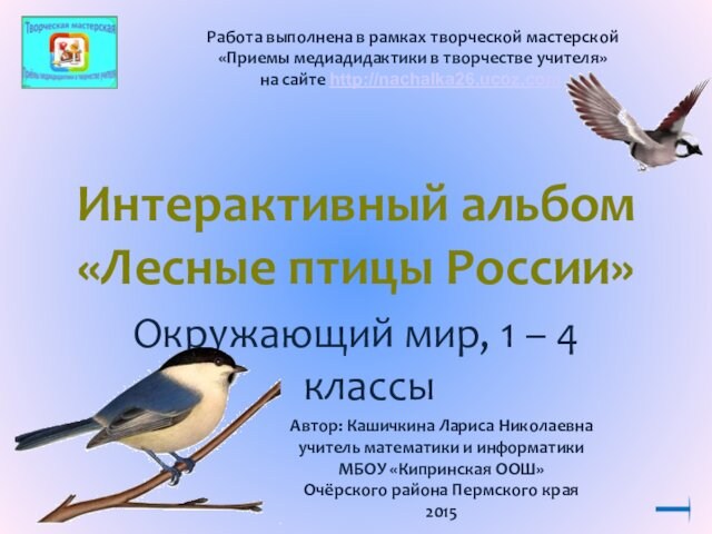Интерактивный альбом Лесные птицы России
