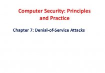 Denial-of-Service Attacks. Chapter 7. Computer Security: Principles and Practice