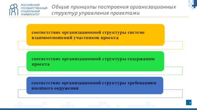 Общие принципы построения организационных структур управления проектами