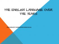 The English language over the years