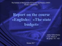 Report on the course English: The state budget