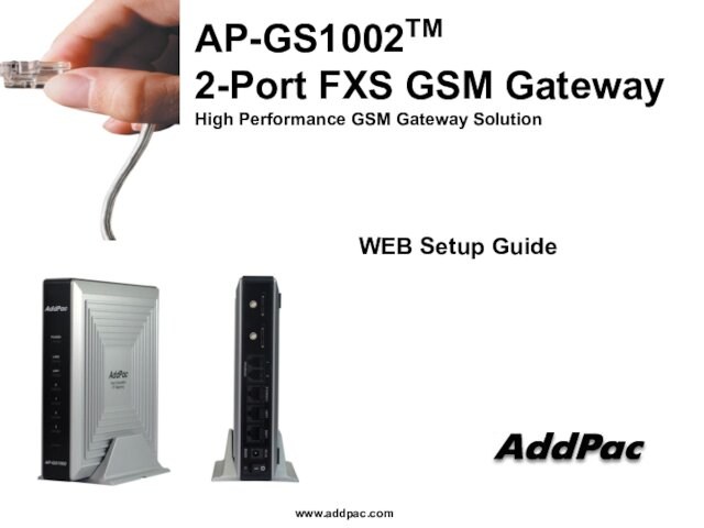 AP-GS1002 WEB. Setup Guide Eng