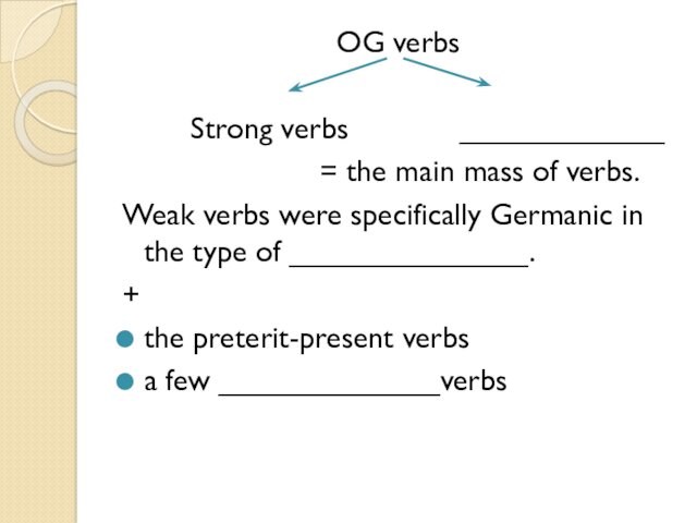 OG verbs   Strong verbs    ____________