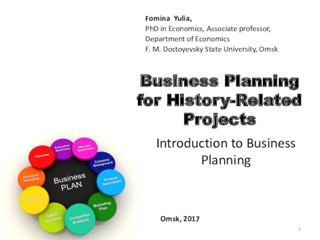 Business Planning for History-Related Projects. Introduction to Business Planning