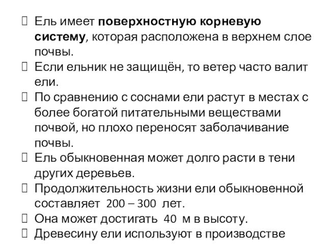 Ель имеет поверхностную корневую систему, которая расположена в верхнем слое почвы. Если ельник не защищён,