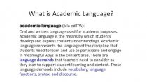What is academic language