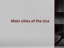 Main cities of the Usa