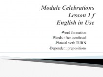 Module Сеlebrations Lesson 1 f English in Use