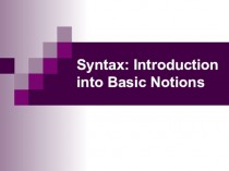 Syntax: Introduction into Basic Notions