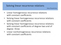 Solving linear recurrence relations
