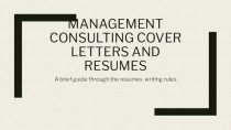 Management consulting cover letters and resumes