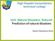 Prediction of natural disasters