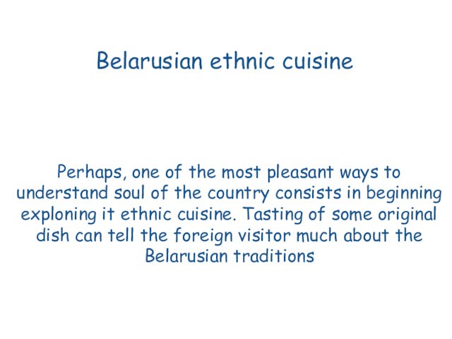 Belarusian ethnic cuisine