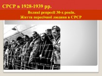 СРСР в 1928-1939 роки. Великі репресії 30-х років. Життя пересічної людини в СРСР