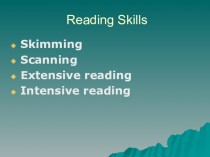 Reading. Skills