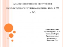 Анализ эффективности инструментов государственного регулирования рынка труда в РФ и ЕС