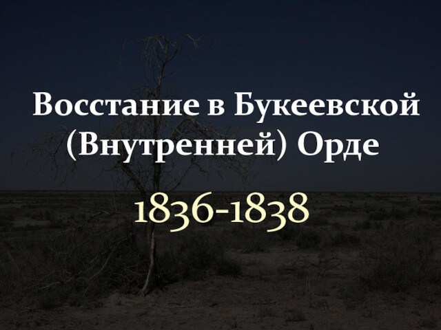 Восстание в Букеевской (Внутренней) Орде 1836-1838