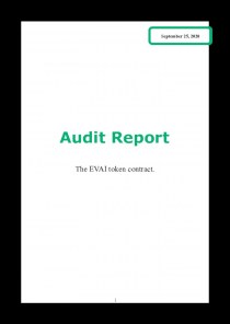 Audit report. The Evai token contract