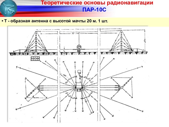 ПАР-10С• Т - образная антенна с высотой мачты 20 м. 1 шт.