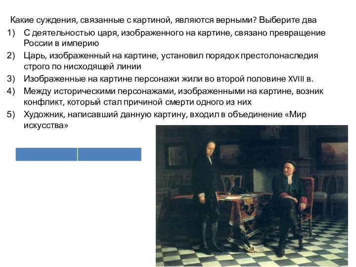 С деятельностью царя изображенного на картине связано превращение россии в морскую