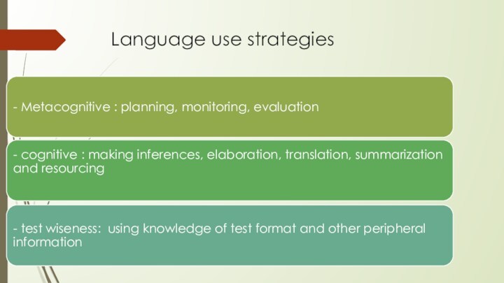 Language use strategies