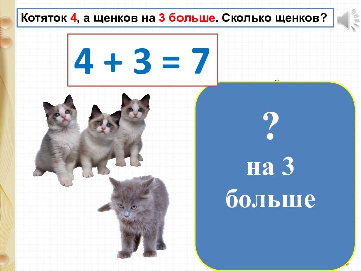 Ну сколько будет равно. Рассмотри рисунок сколько собачек сколько. Сколько всего много.