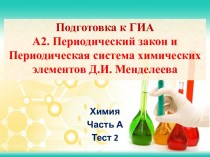 Подготовка к ГИА. А2. Периодический закон и Периодическая система химических элементов Д.И. Менделеева